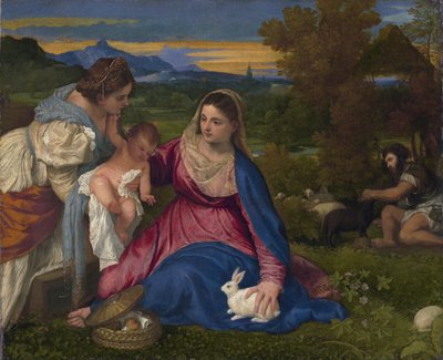 The Virgin with the Rabbit and the Magnifying Glass by Tiziano Vecelli